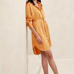Banana Republic NWT Satin Mini Shirtdress - Island Glow